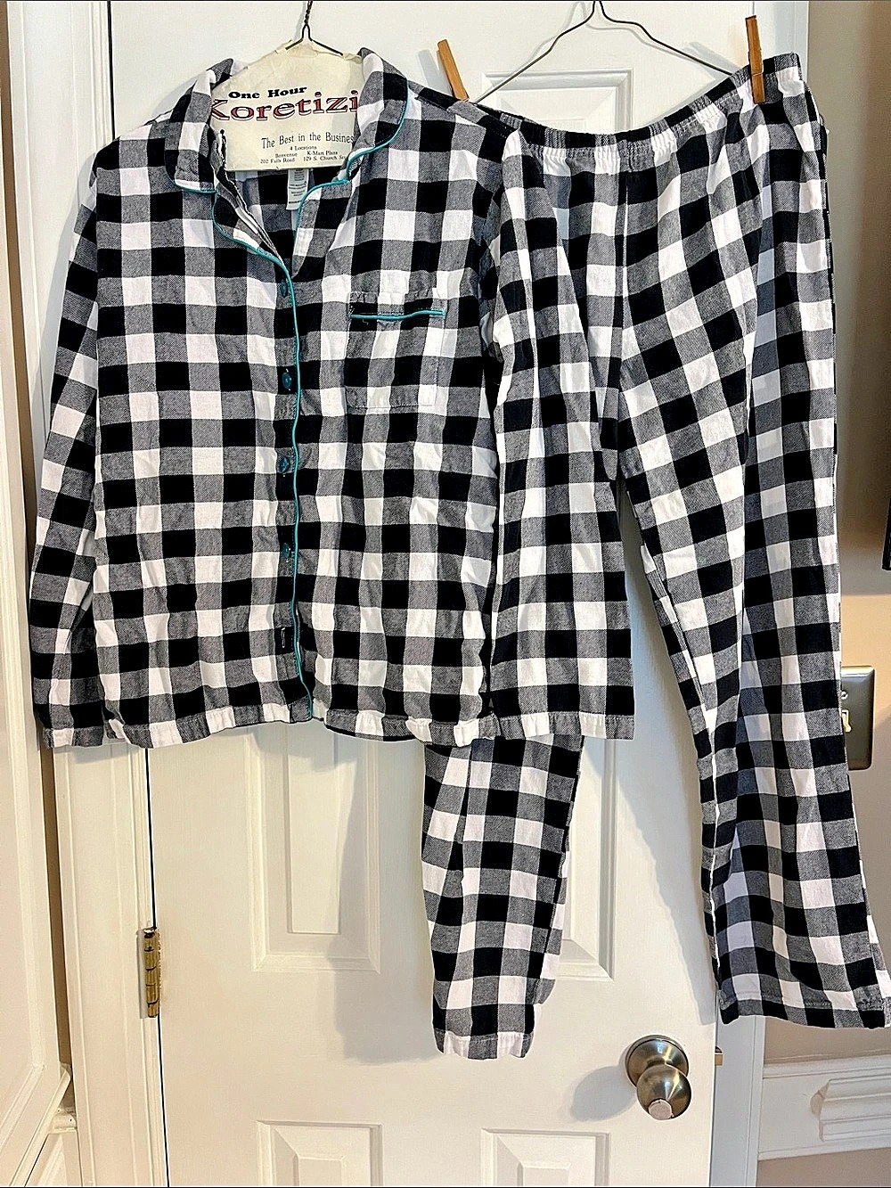Joe Boxer Checkered Cotton Pajama Set Size Medium Like New